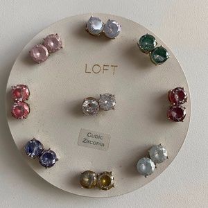 Ann Taylor Loft Cubic Zirconia Earrings in Assorted Colors